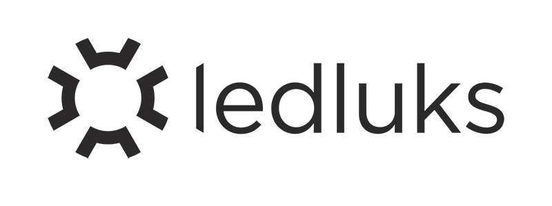 Text på svart bakgrund säger: "led luks." Texten är simpel, utan ytterligare sammanhang eller bilder.